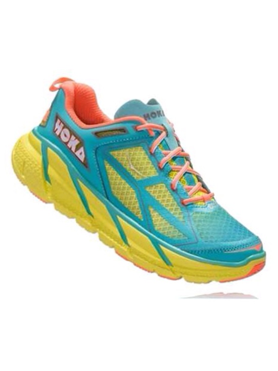 Hoka Shoes - HOKA Clifton Women’s Running Sneakers Green And Orange